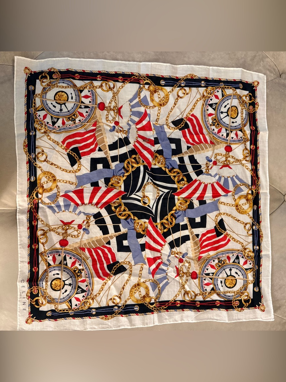 Celine Cotton Square Scarf